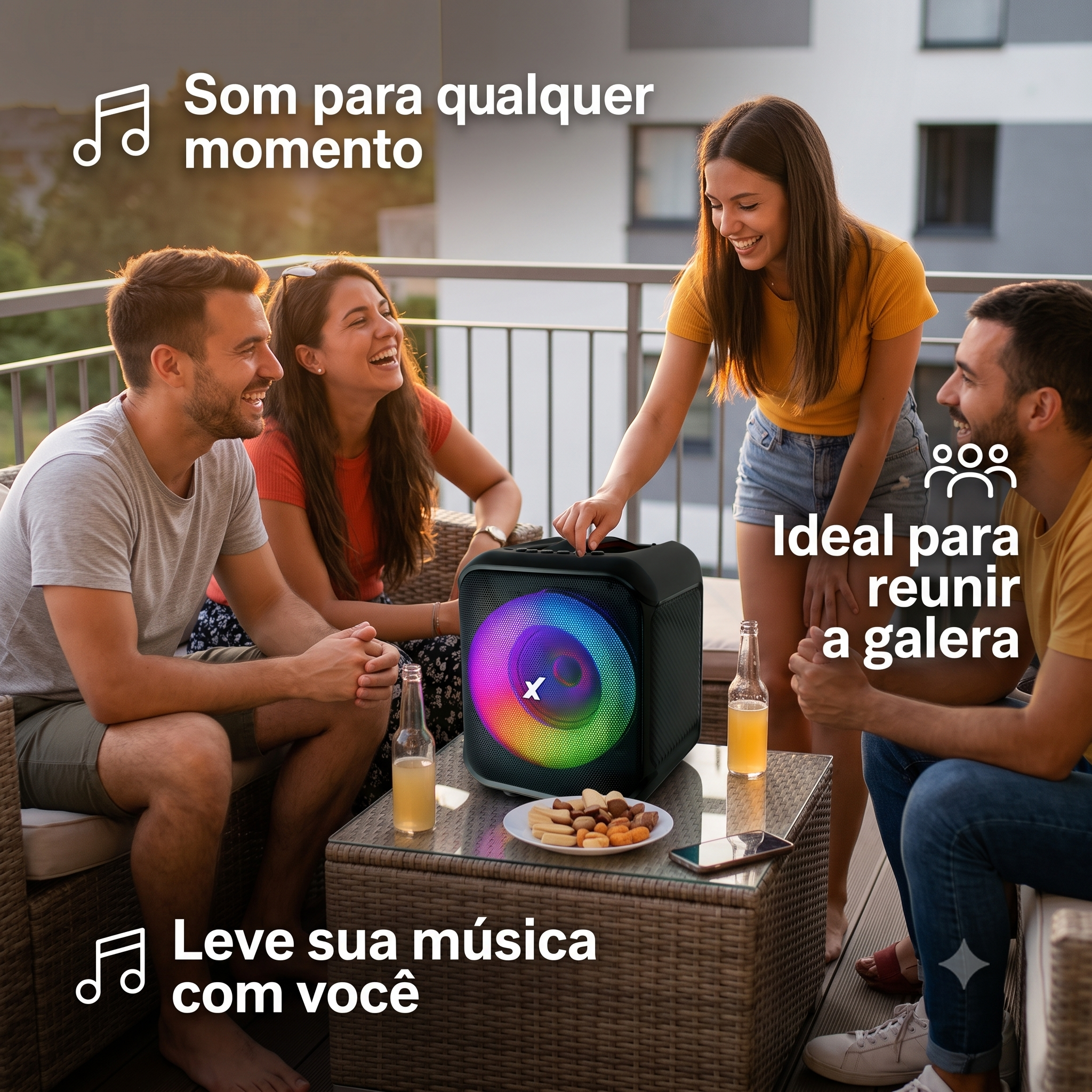 Caixa De Som Bluetooth 150w Amvox Aca 150 Pop Fm Tws Bivolt — foto 4