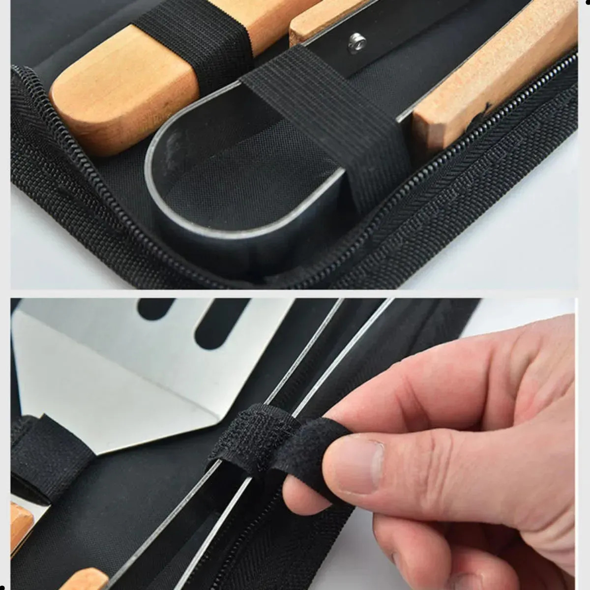 Kit Churrasco Inox Completo 04 Peças Madeira Estojo — foto 5