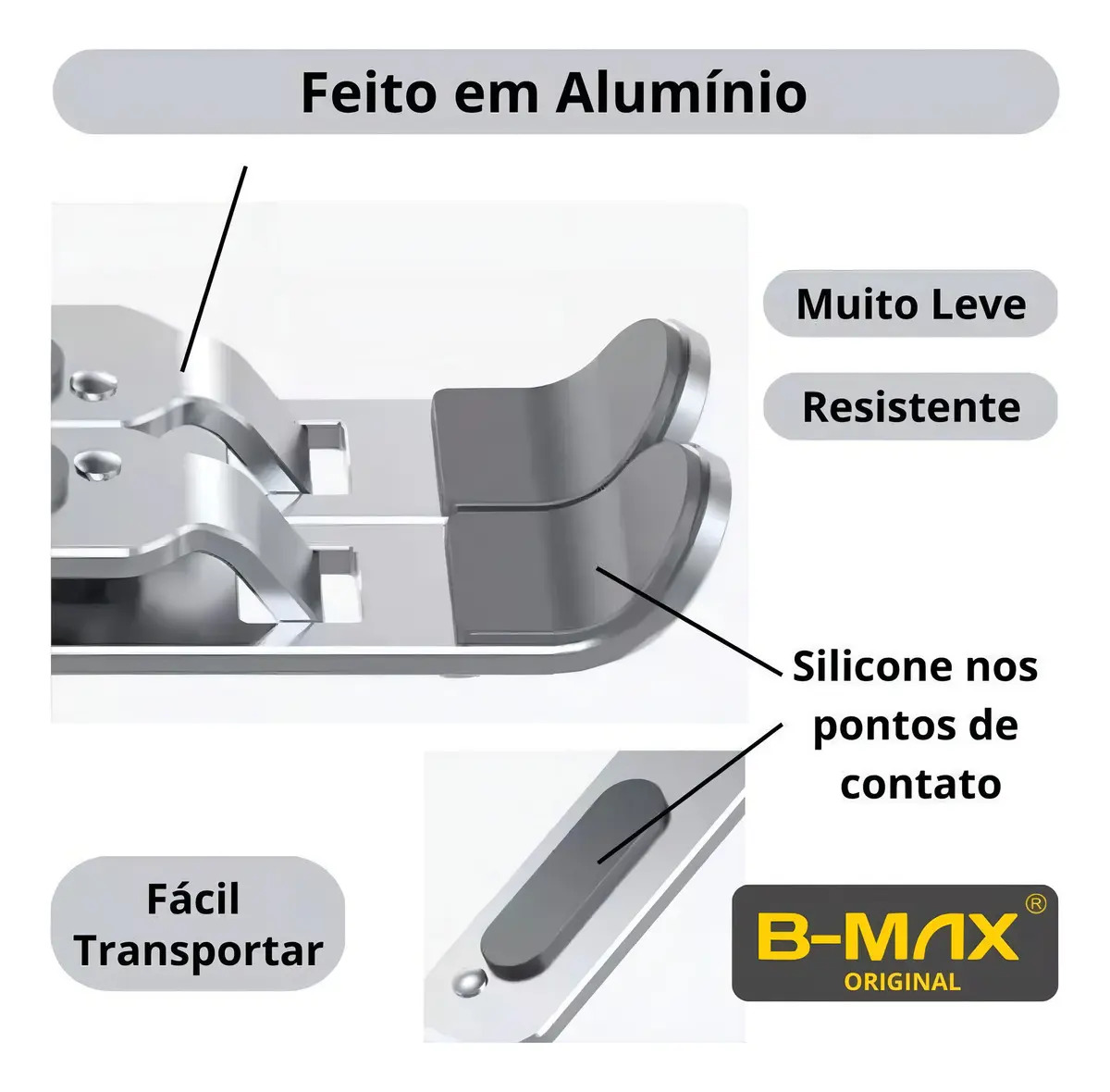 Suporte Notebook Macbook 10 A 17 Alumínio Dobrável Altura — foto 5