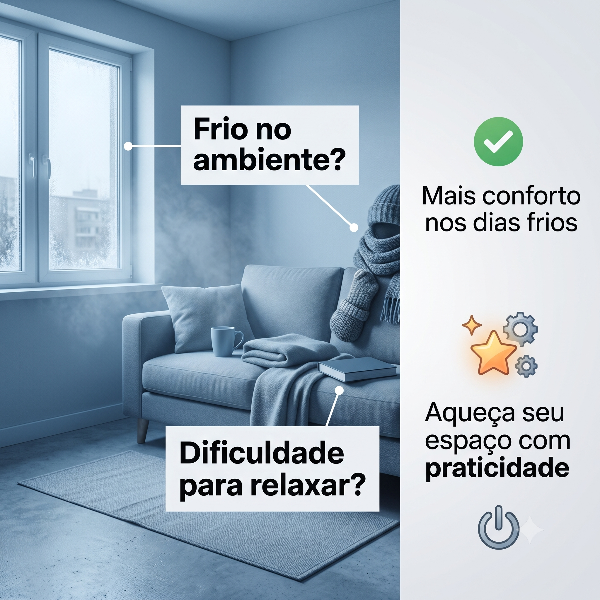 Mini Aquecedor 800W Portátil de Tomada — foto 2