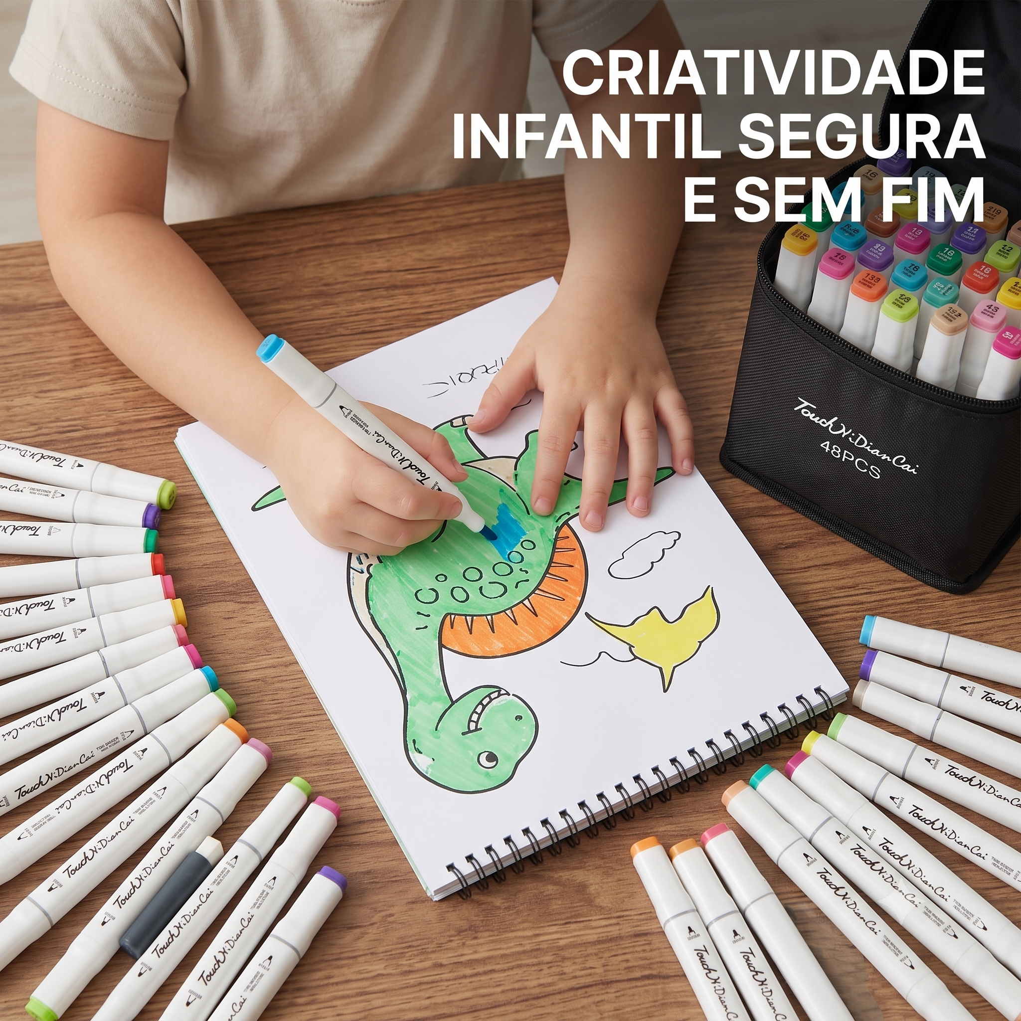 Kit De Canetas Marcadoras Ponta Dupla 48 Cores Para Desenho — foto 2