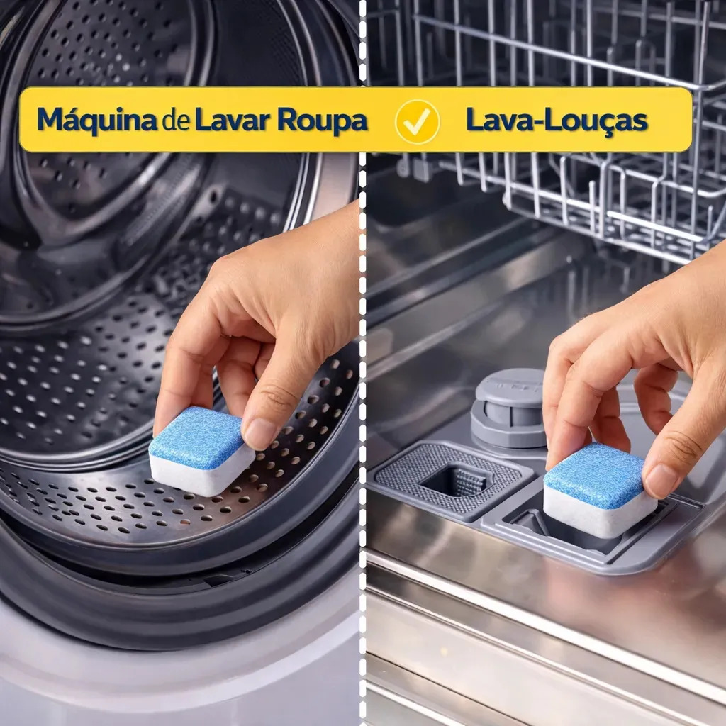Pastilhas Efervescentes para Limpeza de Máquina de Lavar Roupas e Lava Louça (12 Unidades) — foto 3