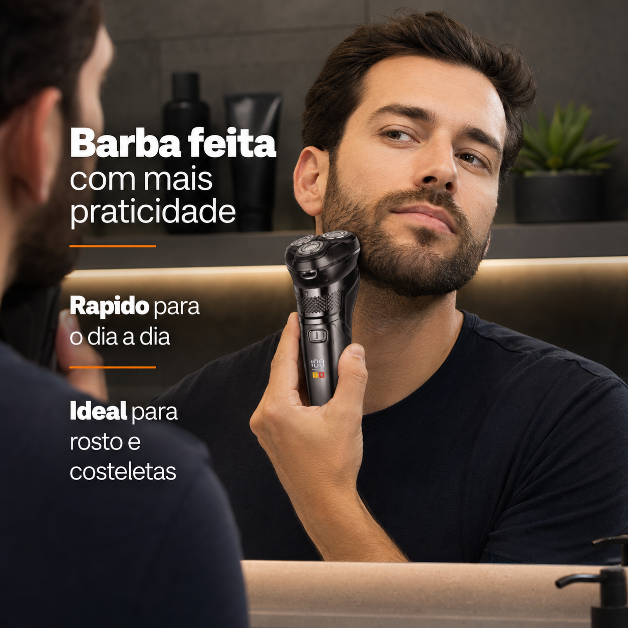 Barbeador Eletrico Usb Recarregavel Shave Lavável Newion9502 — foto 4